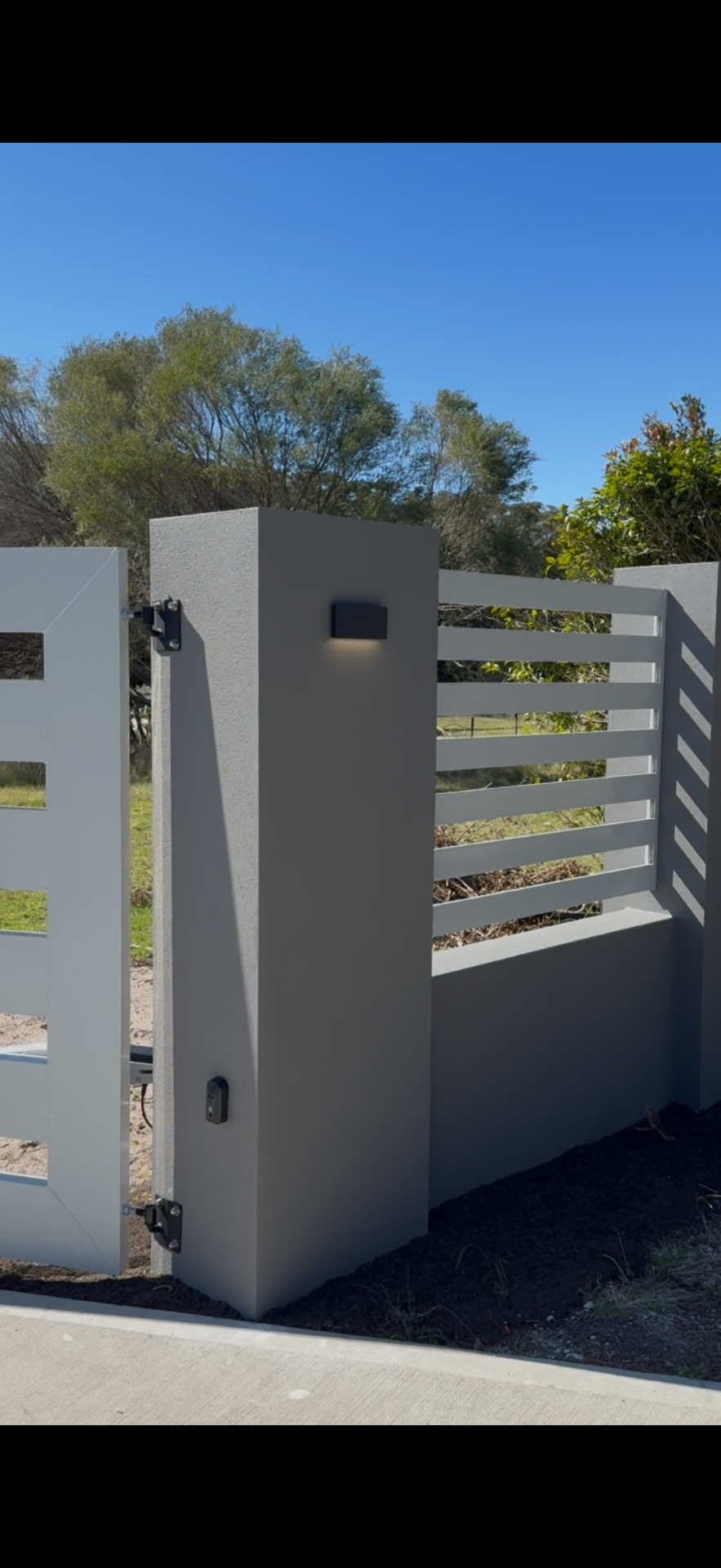 Driveway Gate & Render Return